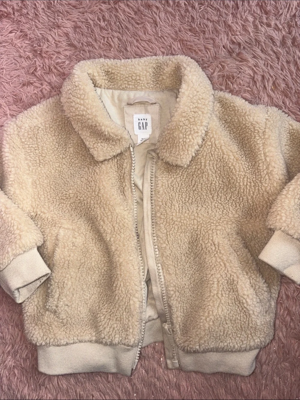 GAP Cream Teddy Sherpa Baby Jacket